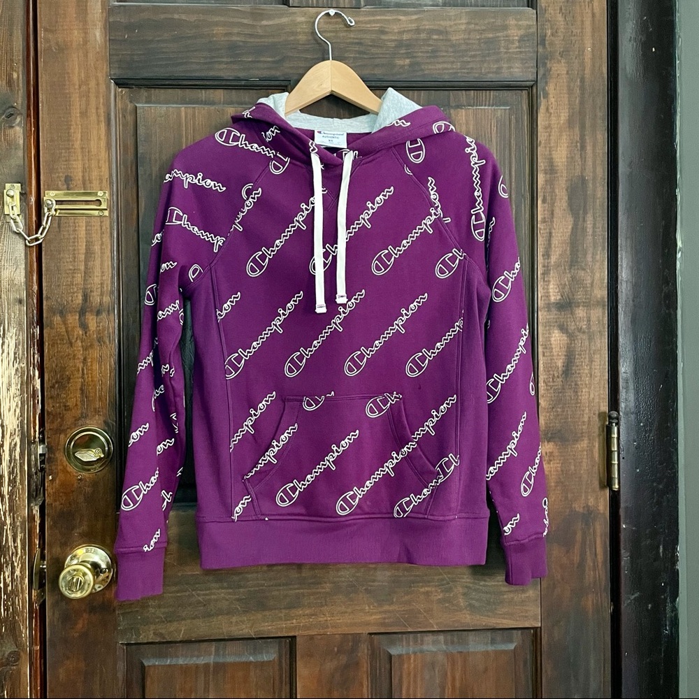 CHAMPION Logo Sweatshirt Hoodie w/ Front pocket